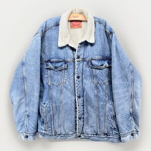 Levis Denim Jacket Mens 4XL Blue Western  Sherpa Lined Trucker Rodeo Jean Coat